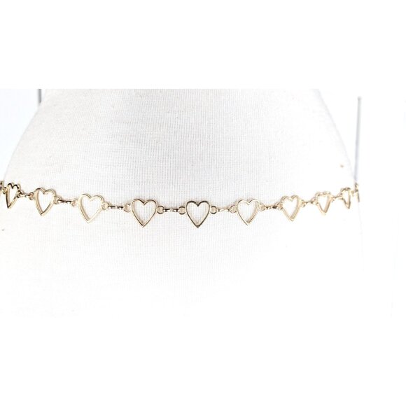 Gold metal heart chain link lightweight skinny belly chain belt - Picture 2 of 3